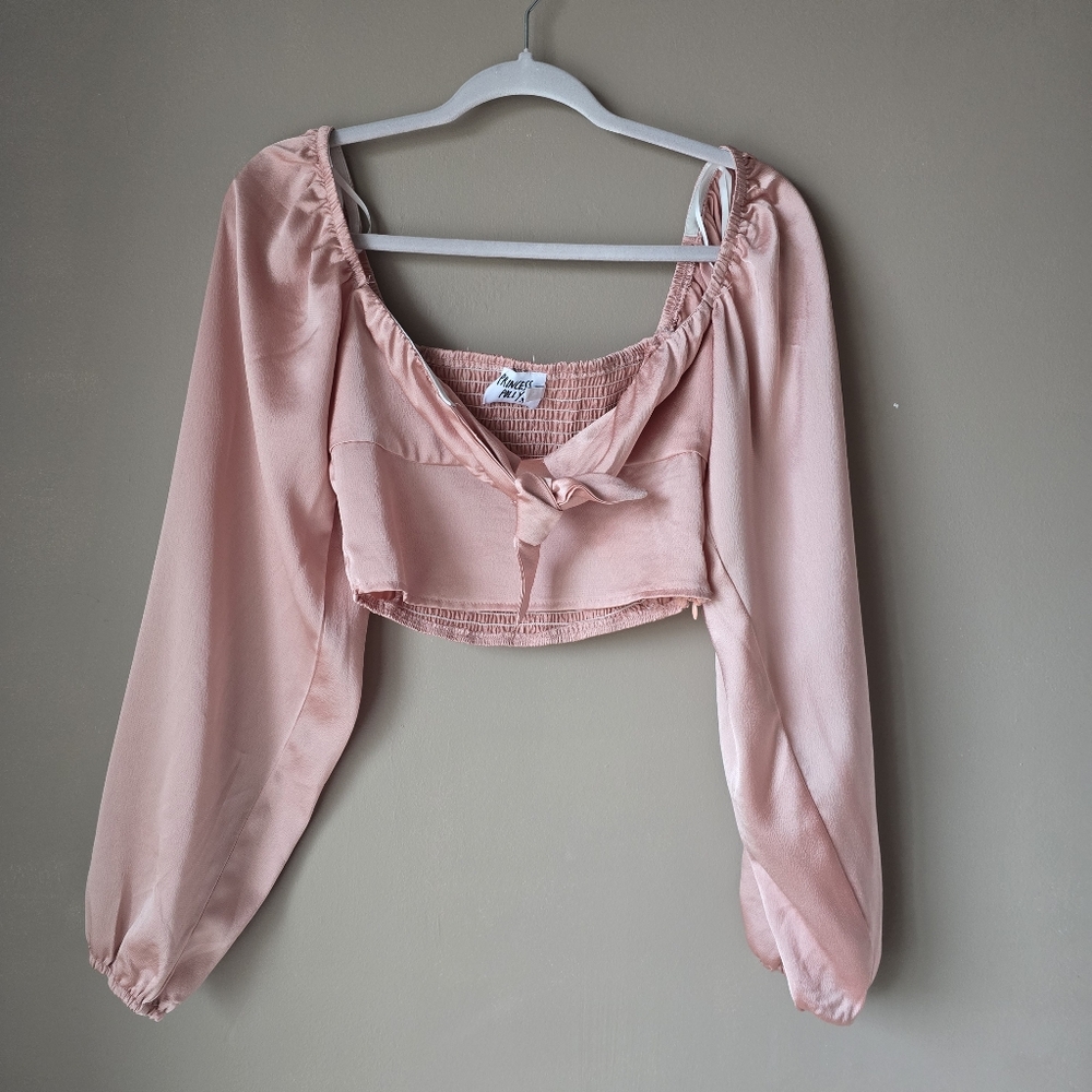 Princess Polly Blush Tie-Front Top